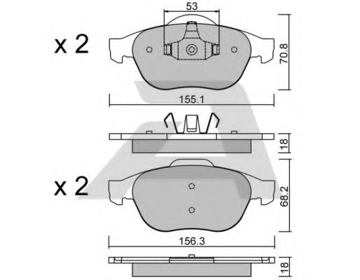 AISIN BPRE-1003 Тормозные колодки для RENAULT LAGUNA II (Рено Лагуна 2) AISIN BPRE-1003 Тормозные колодки для RENAULT LAGUNA II (Рено Лагуна 2)