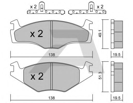 AISIN BPVW-1007 Тормозные колодки для VOLKSWAGEN CADDY I (Фольксваген Cаддъ и) AISIN BPVW-1007 Тормозные колодки для VOLKSWAGEN CADDY I (Фольксваген Cаддъ и)