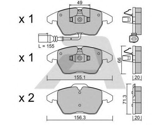 AISIN BPVW-1022 Тормозные колодки для AUDI TT (Ауди Тт) AISIN BPVW-1022 Тормозные колодки для AUDI TT (Ауди Тт)