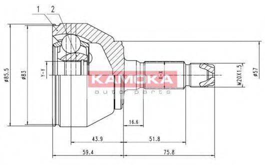 KAMOKA 6180 Шарнирный комплект, приводной вал для PEUGEOT 205 I (Пежо 205 и) KAMOKA 6180 Шарнирный комплект, приводной вал для PEUGEOT 205 I (Пежо 205 и)