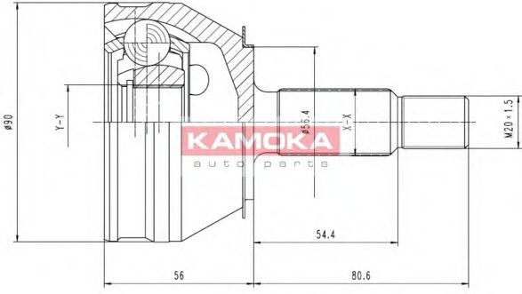 KAMOKA 6190 Шарнирный комплект, приводной вал для RENAULT SAFRANE (Рено Сафранэ) KAMOKA 6190 Шарнирный комплект, приводной вал для RENAULT SAFRANE (Рено Сафранэ)