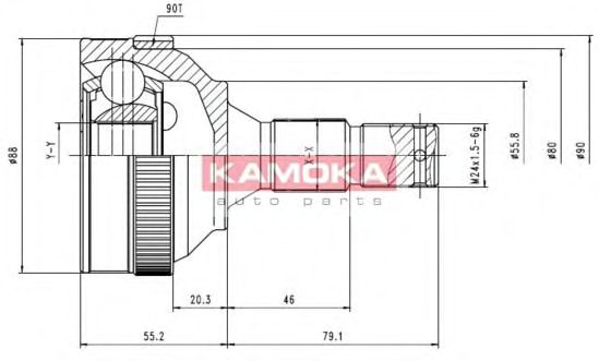 KAMOKA 6224 Шарнирный комплект, приводной вал для PEUGEOT 205 II (Пежо 205 2) KAMOKA 6224 Шарнирный комплект, приводной вал для PEUGEOT 205 II (Пежо 205 2)