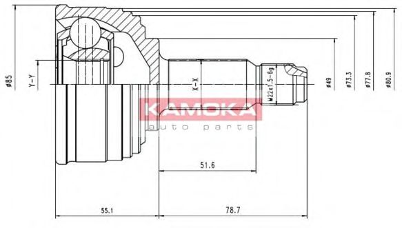 KAMOKA 6422 Шарнирный комплект, приводной вал для HONDA CRX II (Хонда Cрх 2) KAMOKA 6422 Шарнирный комплект, приводной вал для HONDA CRX II (Хонда Cрх 2)