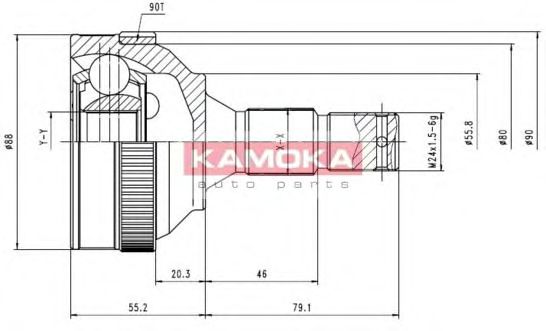 KAMOKA 6480 Шарнирный комплект, приводной вал для PEUGEOT 205 II (Пежо 205 2) KAMOKA 6480 Шарнирный комплект, приводной вал для PEUGEOT 205 II (Пежо 205 2)