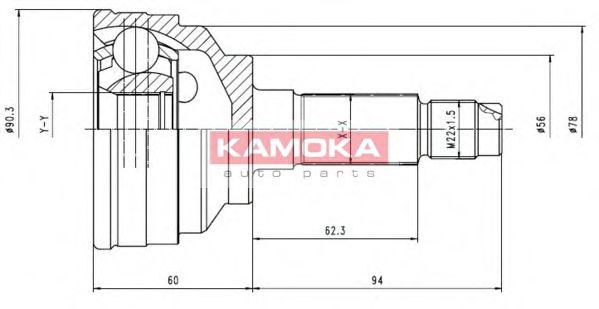 KAMOKA 6558 Шарнирный комплект, приводной вал для MAZDA 626 III (Мазда 626 3) KAMOKA 6558 Шарнирный комплект, приводной вал для MAZDA 626 III (Мазда 626 3)