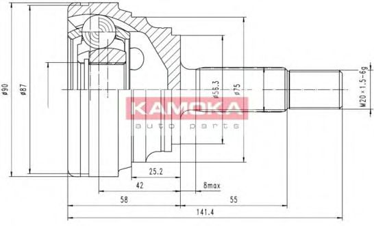 KAMOKA 6600 Шарнирный комплект, приводной вал для RENAULT CLIO I (Рено Cлио и) KAMOKA 6600 Шарнирный комплект, приводной вал для RENAULT CLIO I (Рено Cлио и)