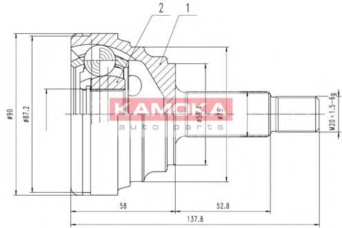 KAMOKA 6606 Шарнирный комплект, приводной вал для RENAULT SAFRANE (Рено Сафранэ) KAMOKA 6606 Шарнирный комплект, приводной вал для RENAULT SAFRANE (Рено Сафранэ)