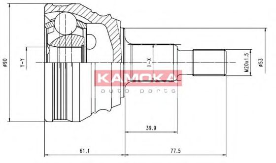 KAMOKA 6680 Шарнирный комплект, приводной вал для AUDI TT (Ауди Тт) KAMOKA 6680 Шарнирный комплект, приводной вал для AUDI TT (Ауди Тт)