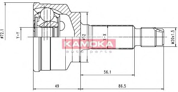 KAMOKA 6709 Шарнирный комплект, приводной вал для KIA (Киа) KAMOKA 6709 Шарнирный комплект, приводной вал для KIA (Киа)