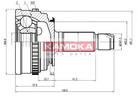 KAMOKA 6800 Шарнирный комплект, приводной вал для HONDA PRELUDE III (Хонда Прэлудэ 3) KAMOKA 6800 Шарнирный комплект, приводной вал для HONDA PRELUDE III (Хонда Прэлудэ 3)
