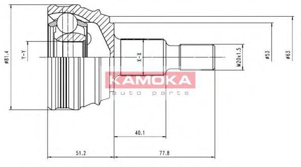 KAMOKA 6864 Шарнирный комплект, приводной вал для SKODA (Шкода) KAMOKA 6864 Шарнирный комплект, приводной вал для SKODA (Шкода)