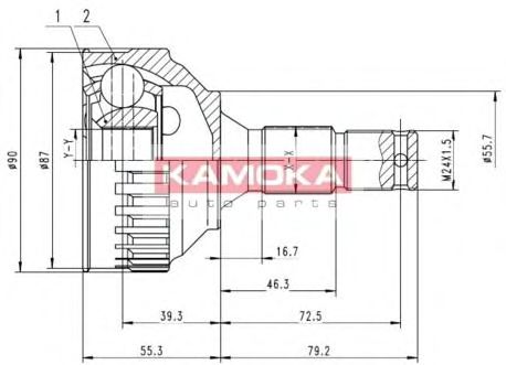 KAMOKA 6924 Шарнирный комплект, приводной вал для PEUGEOT 306 (Пежо 306) KAMOKA 6924 Шарнирный комплект, приводной вал для PEUGEOT 306 (Пежо 306)