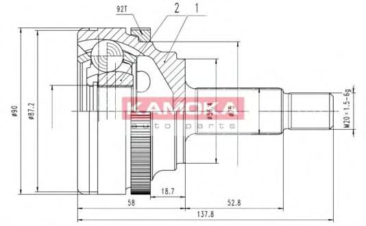 KAMOKA 6994 Шарнирный комплект, приводной вал для RENAULT SAFRANE (Рено Сафранэ) KAMOKA 6994 Шарнирный комплект, приводной вал для RENAULT SAFRANE (Рено Сафранэ)