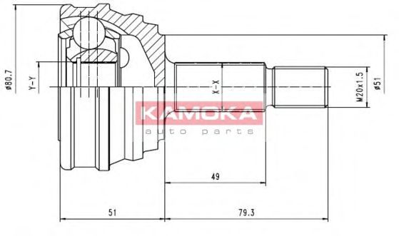 KAMOKA 7010 Шарнирный комплект, приводной вал для AUDI FOX (Ауди Фоx) KAMOKA 7010 Шарнирный комплект, приводной вал для AUDI FOX (Ауди Фоx)