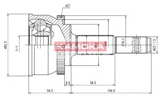 KAMOKA 7178 Шарнирный комплект, приводной вал для NISSAN ALMERA I (Ниссан Альмера 1)
