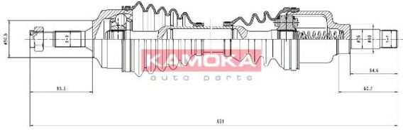 KAMOKA CT1138936 Приводной вал для PEUGEOT 206 (Пежо 206) KAMOKA CT1138936 Приводной вал для PEUGEOT 206 (Пежо 206)