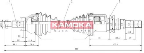 KAMOKA FD1138928 Приводной вал 