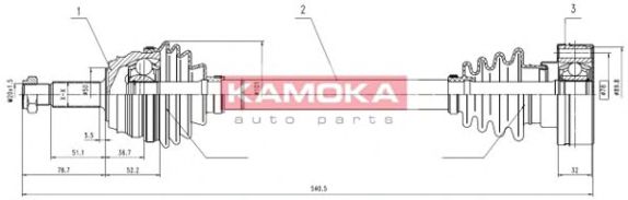 KAMOKA VW1138919 Приводной вал для VOLKSWAGEN (Фольксваген) KAMOKA VW1138919 Приводной вал для VOLKSWAGEN (Фольксваген)