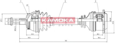 KAMOKA VW1138921A Приводной вал 