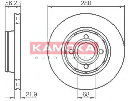KAMOKA 1031034 Тормозной диск для AUDI 90 (Ауди 90) KAMOKA 1031034 Тормозной диск для AUDI 90 (Ауди 90)