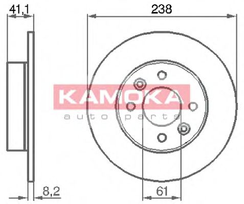 KAMOKA 103140 Тормозной диск для RENAULT SUPER 5 (Рено Супэр 5) KAMOKA 103140 Тормозной диск для RENAULT SUPER 5 (Рено Супэр 5)