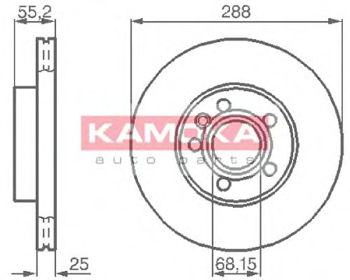 KAMOKA 1031691 Тормозной диск для FORD GALAXY (Форд Галакси) KAMOKA 1031691 Тормозной диск для FORD GALAXY (Форд Галакси)