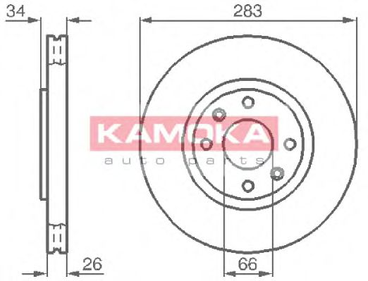 KAMOKA 1032304 Тормозной диск для PEUGEOT 307 CC (Пежо 307 сс) KAMOKA 1032304 Тормозной диск для PEUGEOT 307 CC (Пежо 307 сс)