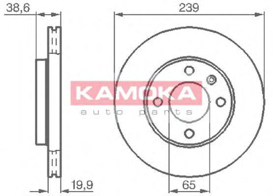 KAMOKA 103350 Тормозной диск для AUDI 80 (Ауди 80) KAMOKA 103350 Тормозной диск для AUDI 80 (Ауди 80)