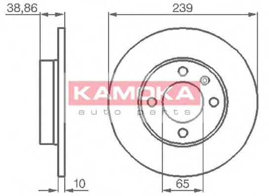 KAMOKA 10384 Тормозной диск для VOLKSWAGEN CARIBE I (Фольксваген Cарибэ и) KAMOKA 10384 Тормозной диск для VOLKSWAGEN CARIBE I (Фольксваген Cарибэ и)