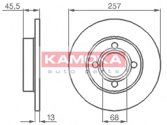 KAMOKA 10396 Тормозной диск для AUDI 100 (Ауди 100) KAMOKA 10396 Тормозной диск для AUDI 100 (Ауди 100)