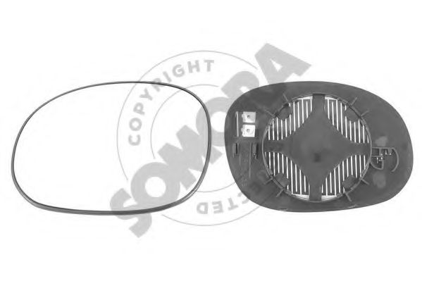 SOMORA 050456G Зеркальное стекло, наружное зеркало для CITROËN C3 I (CитроËн С3 1) SOMORA 050456G Зеркальное стекло, наружное зеркало для CITROËN C3 I (CитроËн С3 1)