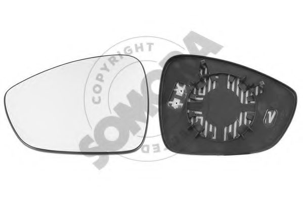 SOMORA 052556G Зеркальное стекло, наружное зеркало для CITROËN C5 III (CитроËн С5 3) SOMORA 052556G Зеркальное стекло, наружное зеркало для CITROËN C5 III (CитроËн С5 3)