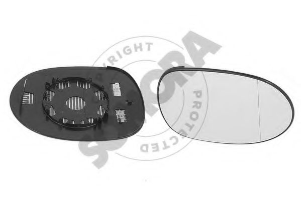 SOMORA 123355GM Зеркальное стекло, наружное зеркало для HONDA CIVIC VIII (Хонда Цивик 8)
