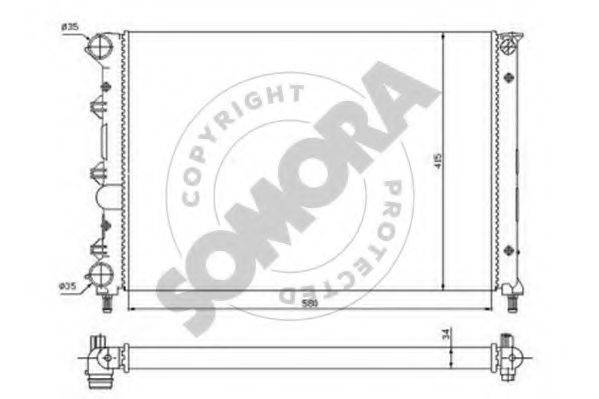 SOMORA 010140 Радиатор, охлаждение двигателя 