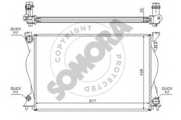 SOMORA 021040B Радиатор, охлаждение двигателя 