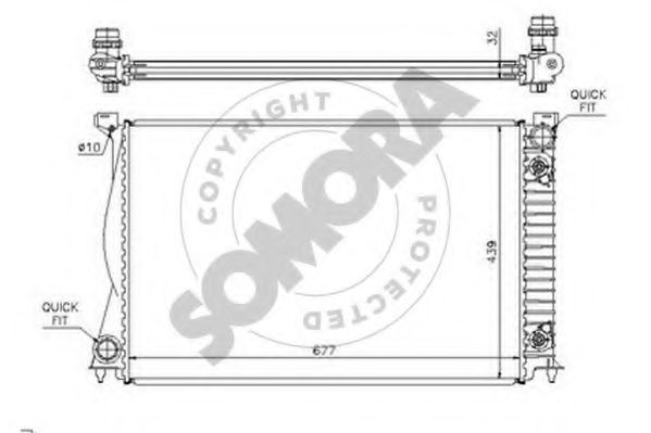 SOMORA 021040D Радиатор, охлаждение двигателя 