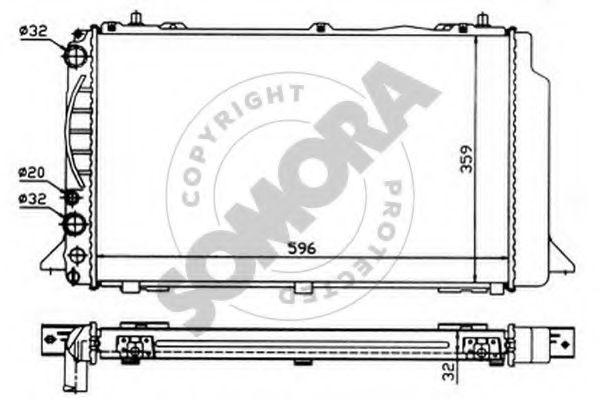 SOMORA 021240 Радиатор, охлаждение двигателя для AUDI 90 (Ауди 90) SOMORA 021240 Радиатор, охлаждение двигателя для AUDI 90 (Ауди 90)