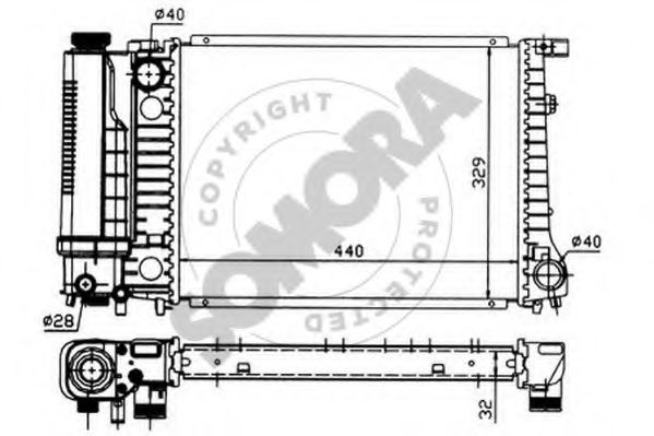 SOMORA 040340 Радиатор, охлаждение двигателя для BMW 3 (Бмв 3) SOMORA 040340 Радиатор, охлаждение двигателя для BMW 3 (Бмв 3)