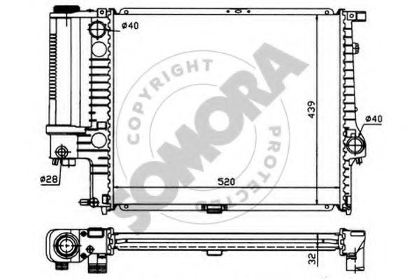 SOMORA 041140 Радиатор, охлаждение двигателя 