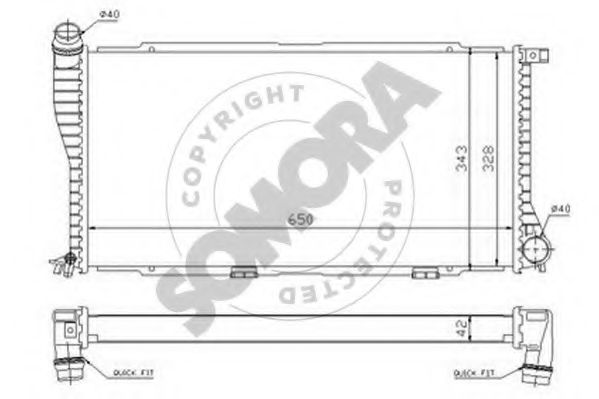 SOMORA 041243 Радиатор, охлаждение двигателя 