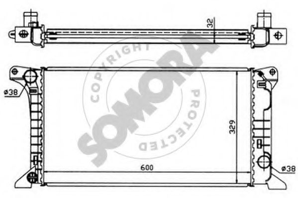 SOMORA 094140 Радиатор, охлаждение двигателя для FORD TRANSIT (Форд Трансит) SOMORA 094140 Радиатор, охлаждение двигателя для FORD TRANSIT (Форд Трансит)