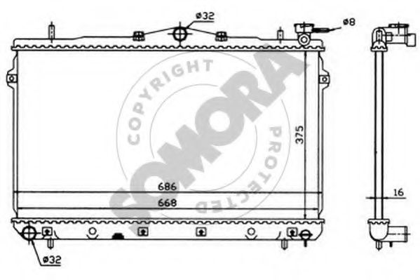 SOMORA 132040 Радиатор, охлаждение двигателя 