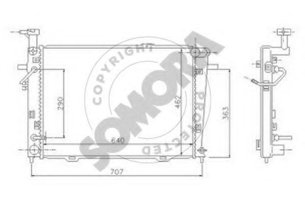 SOMORA 136540 Радиатор, охлаждение двигателя 