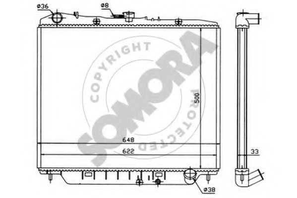 SOMORA 140240 Радиатор, охлаждение двигателя 