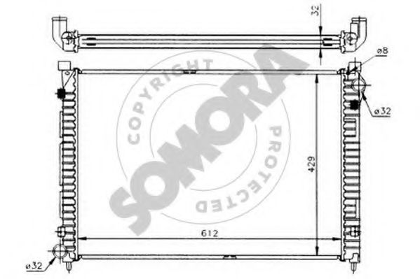 SOMORA 150140 Радиатор, охлаждение двигателя 