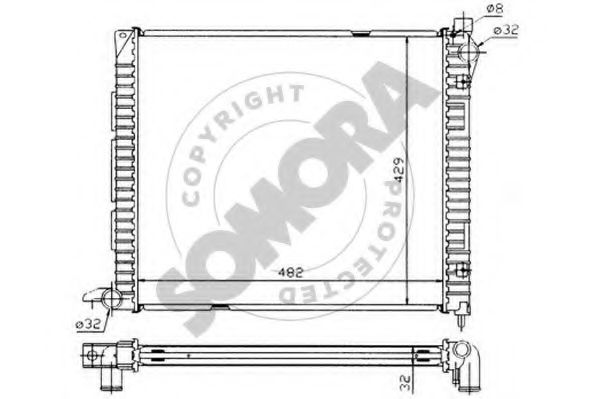 SOMORA 150141 Радиатор, охлаждение двигателя 