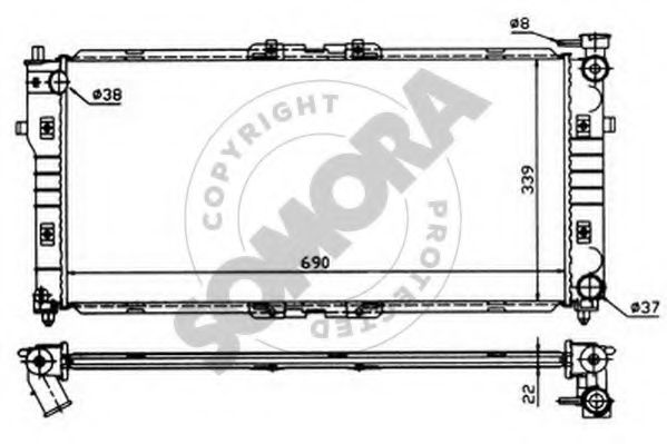 SOMORA 160840 Радиатор, охлаждение двигателя 