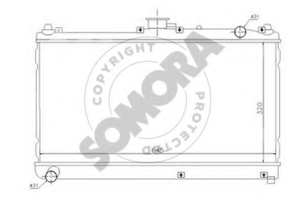 SOMORA 166140 Радиатор, охлаждение двигателя 