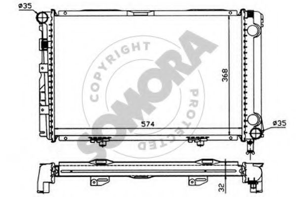 SOMORA 171140 Радиатор, охлаждение двигателя 