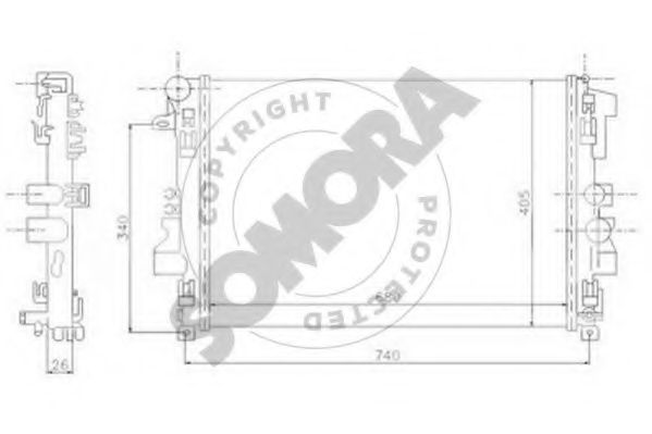 SOMORA 173140 Радиатор, охлаждение двигателя 